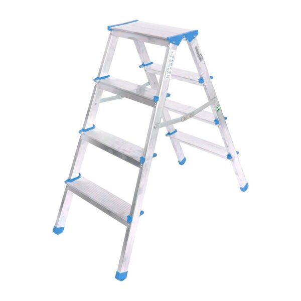 4+4 Çift Basamaklı Alüminyum Metal Merdiven Yükseklik - 92 cm Baş Genişlik - 8 cm