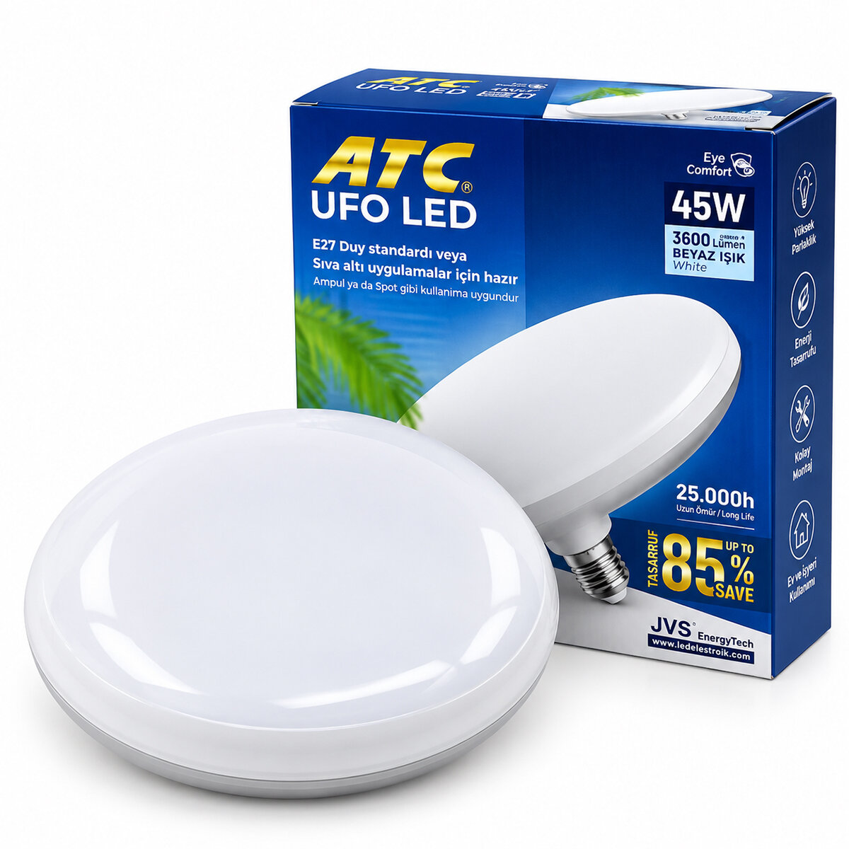 45 W E27 Ufo Tipi LED Lamba Ampul 6500k - 3600lümen