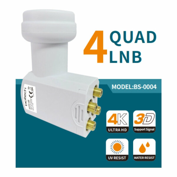 4lü Uydu Lnb Unıversal Quad Full HD - 3D - 0.1db Rle-400
