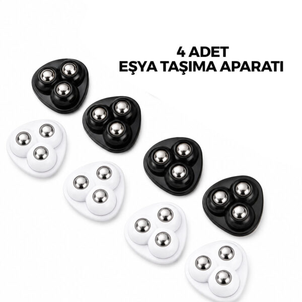 4pcs 3 Bilya Tekerlekli Poşetli Mobilya Eşya Taşıma Aparatı 360°