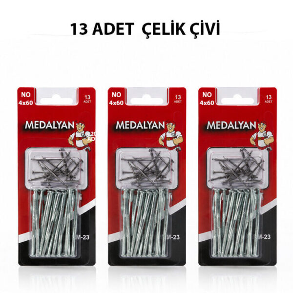 4x60 13pcs Beton Çelik Çivi 18pcs