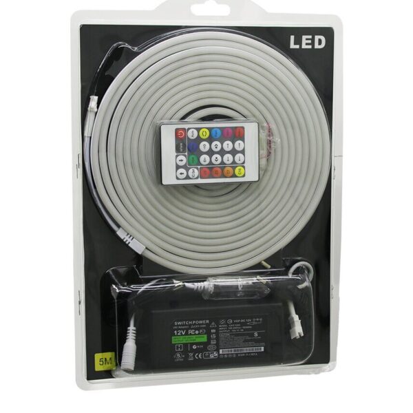 5 m Kumandalı - Adaptörlü Neon Şerit LED 12 V