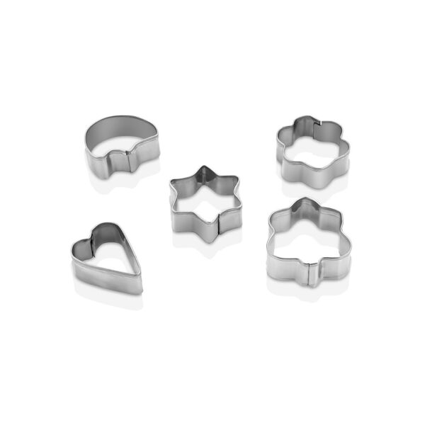 5 Pcs Metal Kurabiye Kalıp Kalp - Yıldız - Papatya - Ağaç