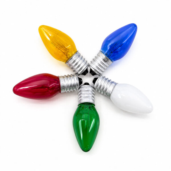 50 Adet Mix Renkli Gece Lambası Ampul E14 - 10 W C7