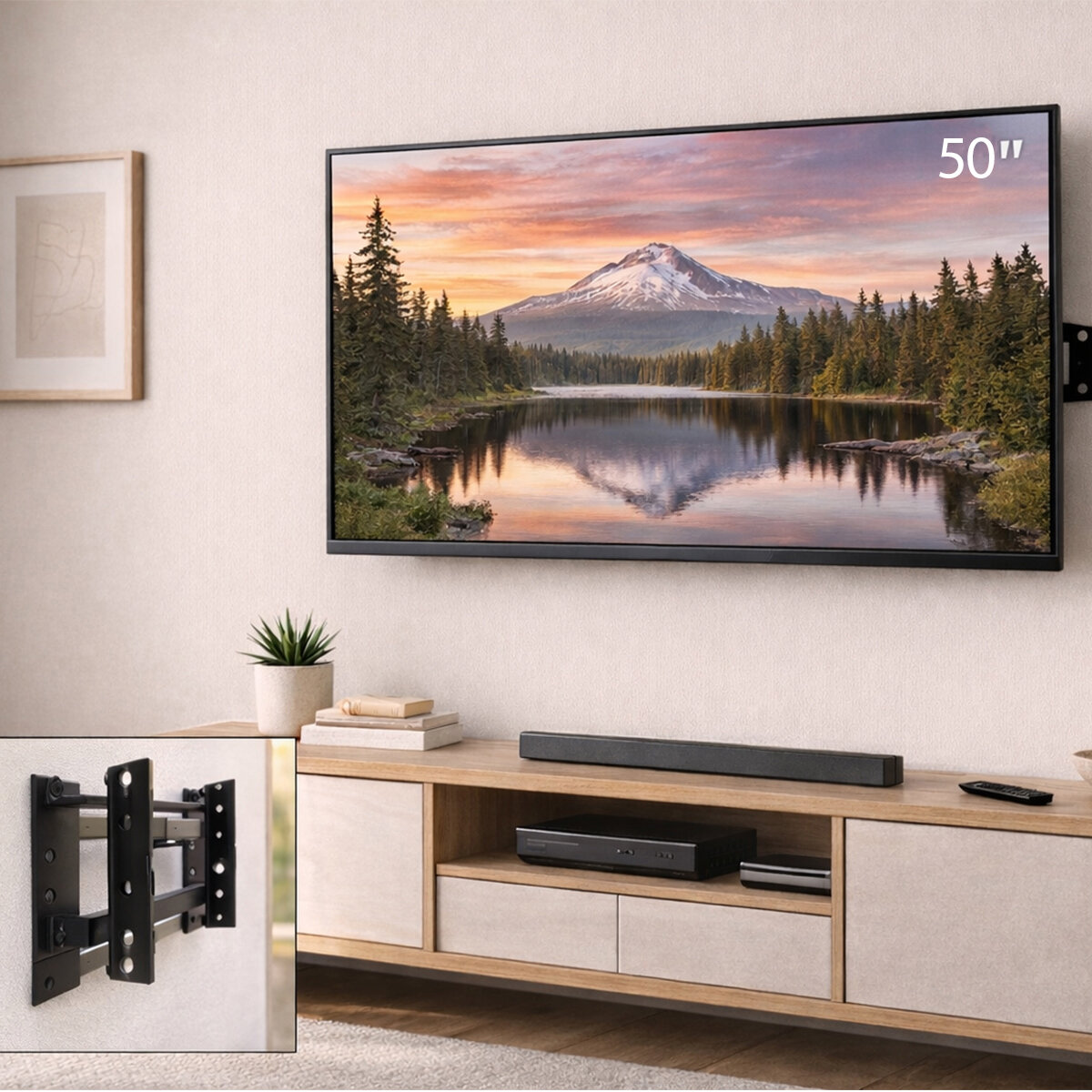 50 Inc - 27 Inc - 50 Inc LCD LED Sabit TV Askı Aparatı 56x127cm Bs-50