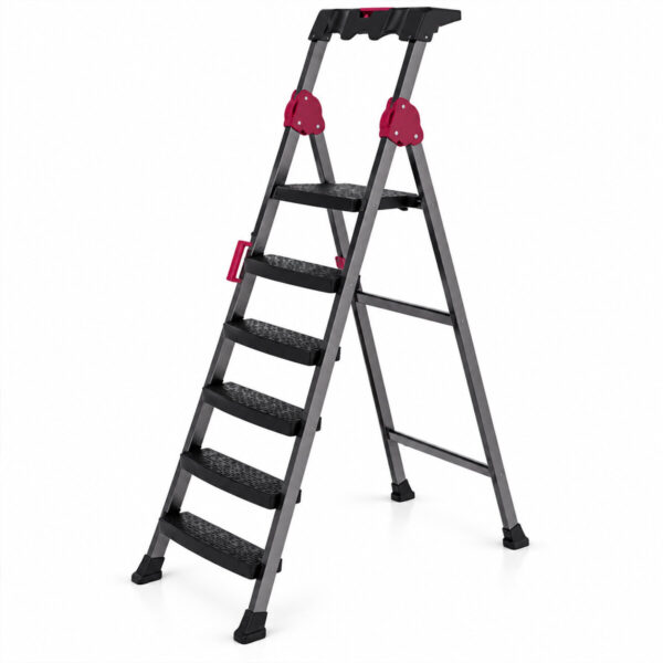 5+1 Basamaklı Metal Merdiven 150kg.taşıma
