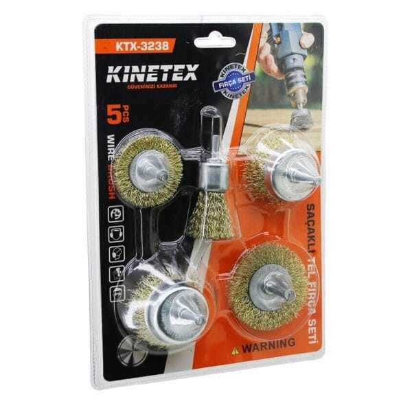 5pcs Saçaklı Çelik Tel - Çanak Fırça Seti Ktx-3238