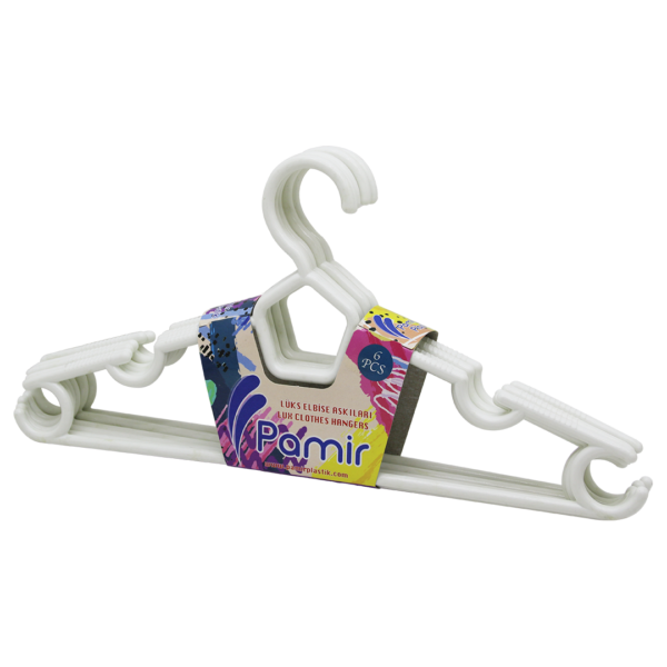 6 Parça Plastik Karizma Elbise Askı