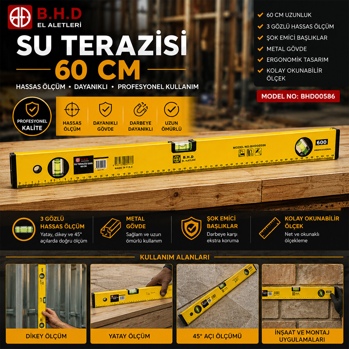 60 cm Su Terazisi Turuncu Metal Ktx-1121