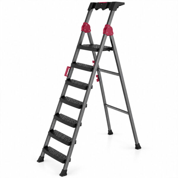 6+1 Basamaklı Metal Merdiven 150kg.taşıma