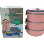 Açık Pembe 3lü Sefer Tası Saklama Kabı 1.8 lt