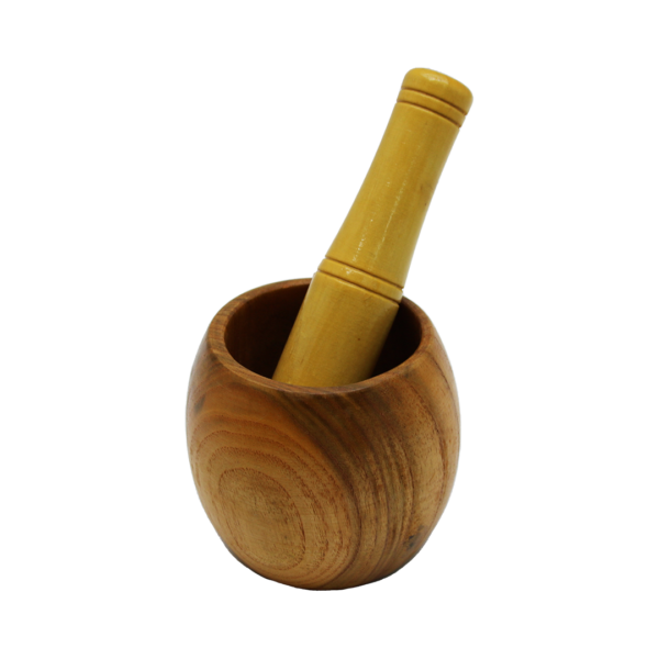 Ahşap Bambu Havan Sarımsak Dövecek Çap: 8 cm--Derinlik:5.5cm--Yükseklik:9.5cm