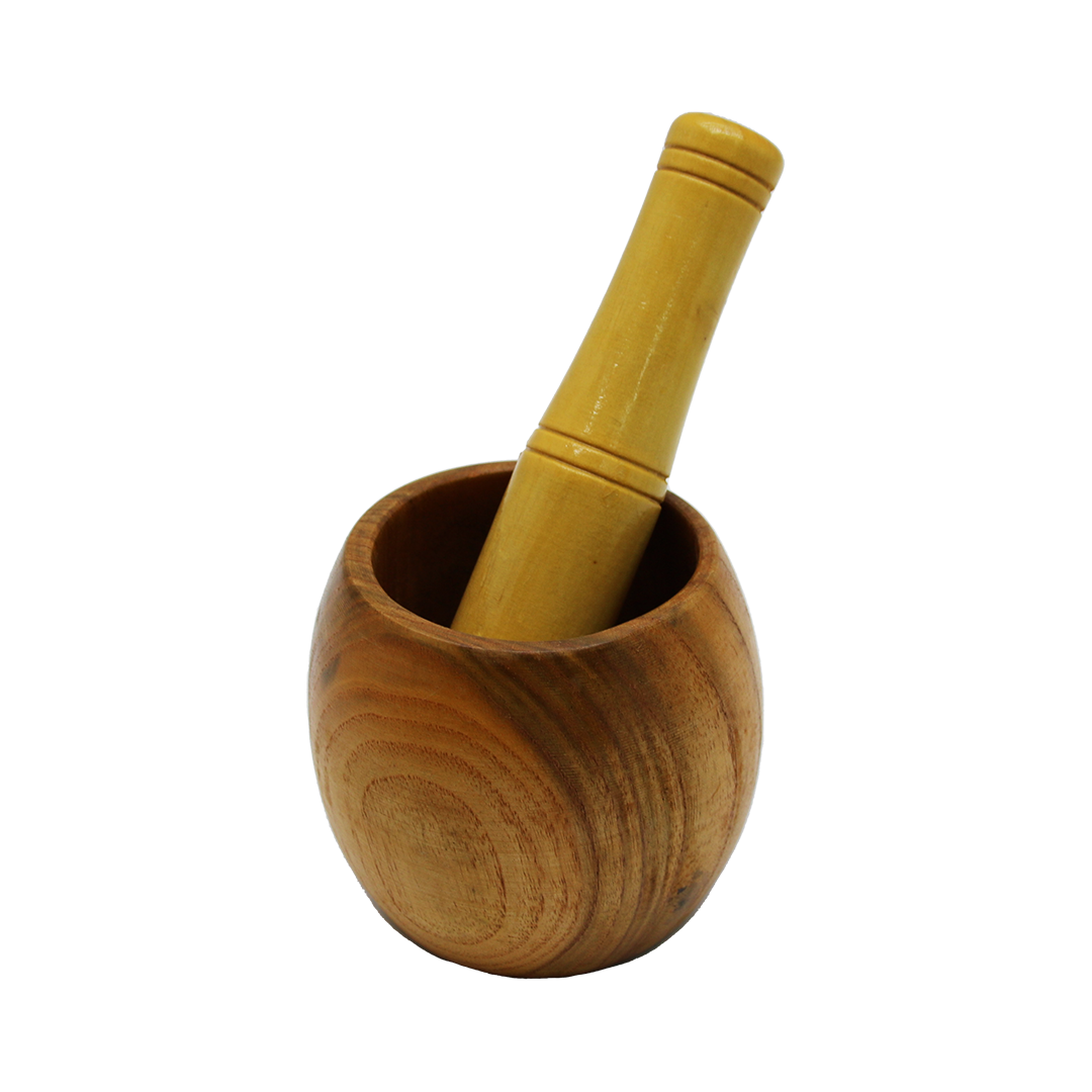 Ahşap Bambu Havan Sarımsak Dövecek Çap: 8 cm--Derinlik:5.5cm--Yükseklik:9.5cm