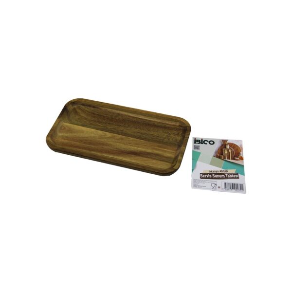Akasya Dikdörtgen Ahşap Servis Sunum Tepsi - Tahtası Mini Tepsi 25 X 14 X 1.4 cm