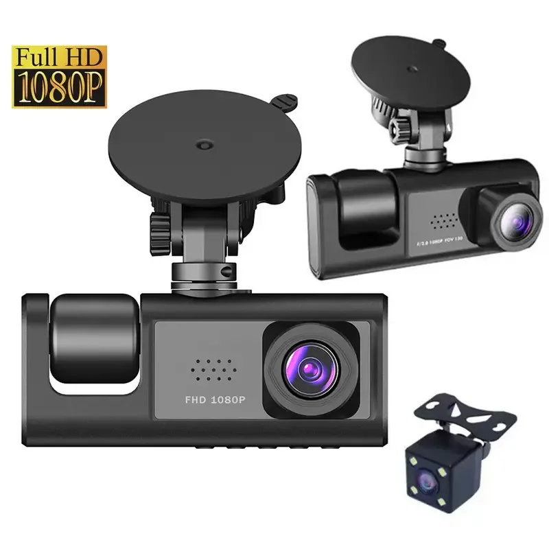 Araç Araba Kamerasi Black Box Traffic Recorder 3 Kameralı