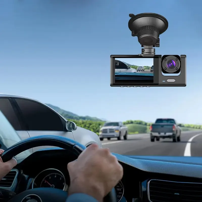 Araç Araba Kamerasi Black Box Traffic Recorder 3 Kameralı
