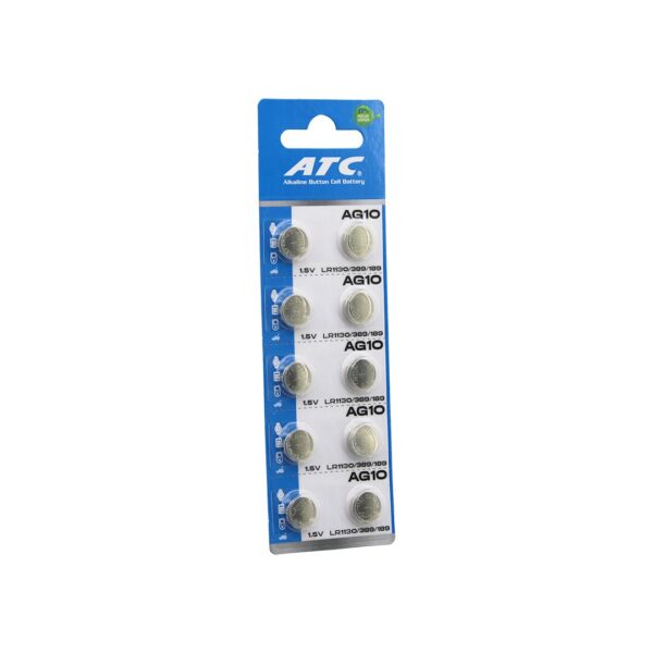 Atc Alkaline Button Battery Ag10 Lr-1130/389/189 Düğme Pil Alkalin 1.5 V 10lu Kart