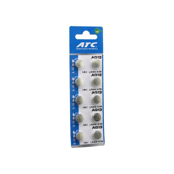 Atc Alkaline Button Battery Ag13 Lr-44/A76 Düğme Pil Alkalin 1.5 V 10lu Kart