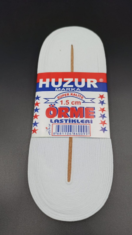 Beyaz - 1.5 cm Paça Lastik Yassı Gniş 10 m.