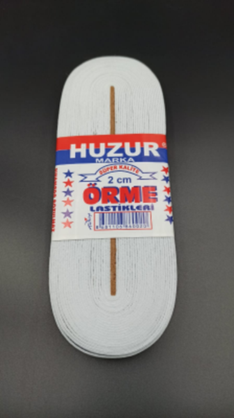 Beyaz - 2 cm Paça Lastik Yassı Geniş 10 m
