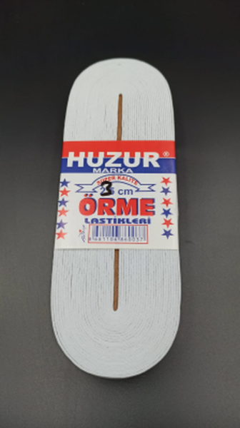 Beyaz - 3 cm Paça Lastik Yassı Geniş 10 m.