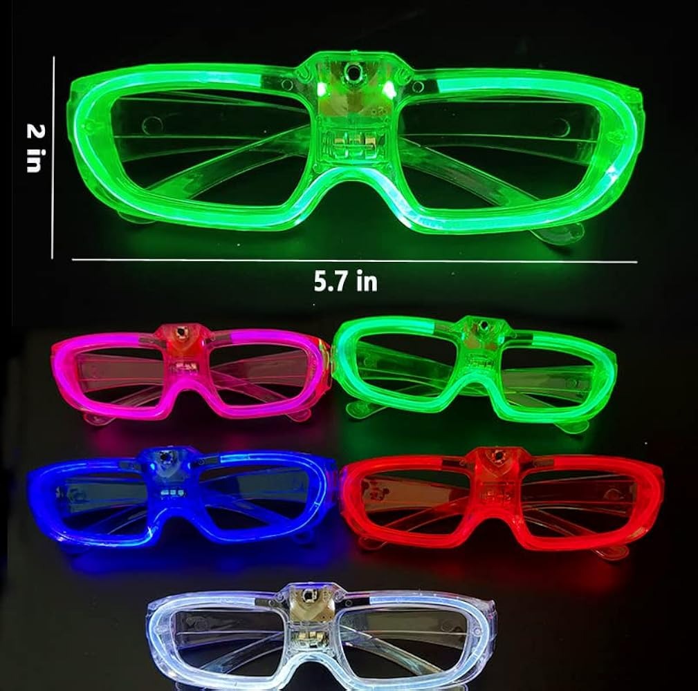 Beyaz LED Işıklı Parti Gözlüğü 3 Modlu – Glow - Gece Eğlence Gözlüğü