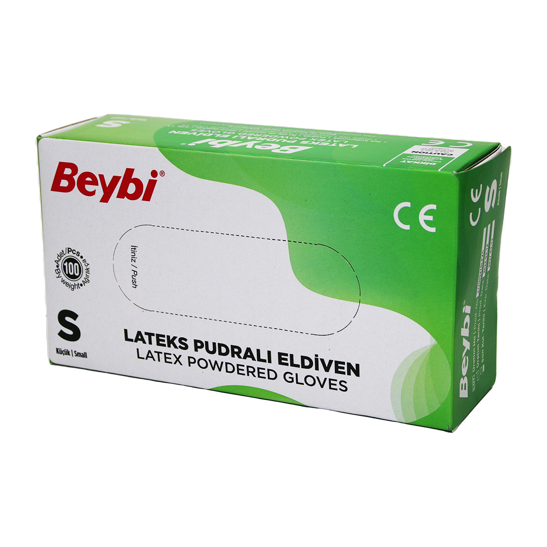 Beybi S Pudralı Muayene Eldiveni 100lü
