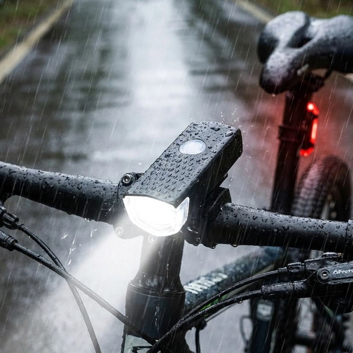 Bisiklet Işık Seti – USB Şarjlı LED Ön Far + Arka Stop Lambası, Su Geçirmez Bisiklet Aydınlatma Seti