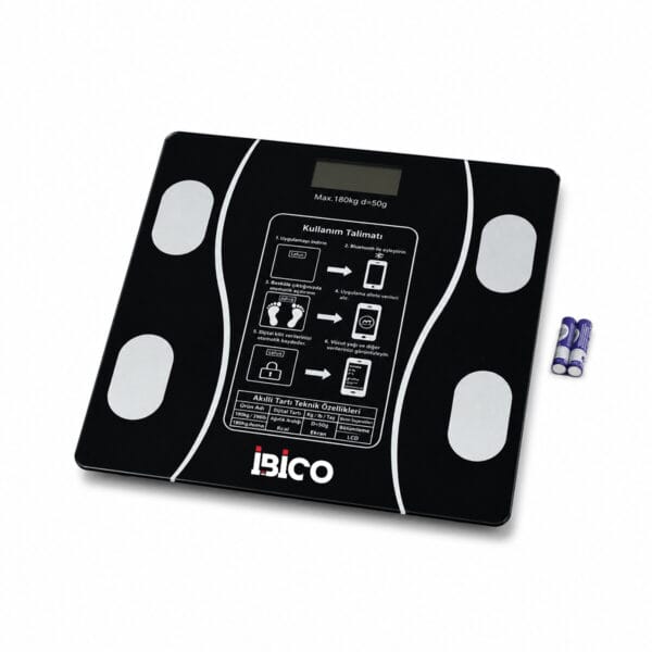Bluetooth - Vücut Analizli Dijital Baskül Terazi Tartı 180 kg/50g Yağ - Su - Kas Oran - Bmı İ11-023
