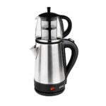 Cam Demlikli Elektrikli Çelik Çaycı Seti 1600 W - 1.7 lt - 0.7 lt Stm-5836