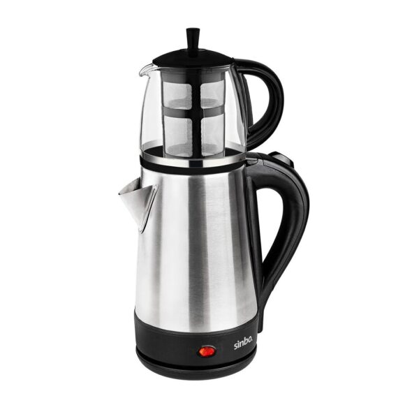 Cam Demlikli Elektrikli Çelik Çaycı Seti 1600 W - 1.7 lt - 0.7 lt Stm-5836
