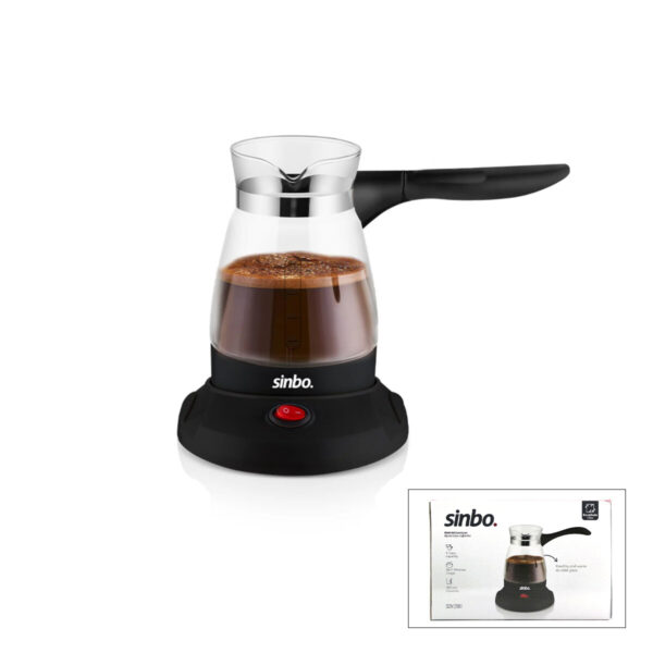 Cam Elektrikli Cezve Türk Kahve Makinesi - 5fincan - 500 ml Kablosuz Kullanım- 360°döner 600 W Scm-2981