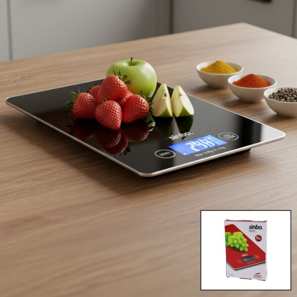 Cam Mutfak Tartısı Terazi LCD Ekran 5 kg/1 gr Pilli - Cr2032 gr/Oz/Ml/Ib Ölçüm Sks-4526
