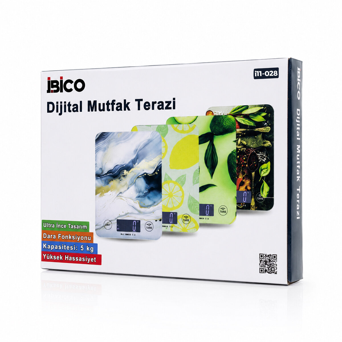 Cam Mutfak Tartısı Terazi LCD Ekran 5 kg/1 gr Pilli Gr/Oz/Ml/Ib Ölçüm İ11-028