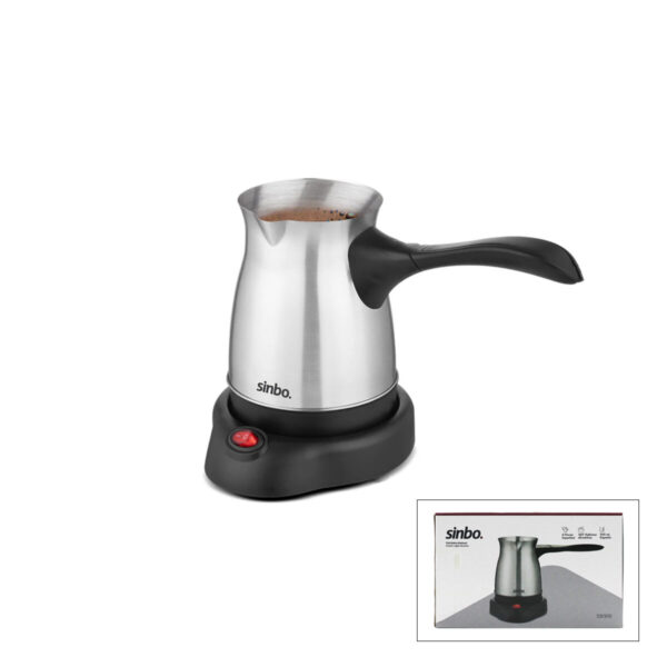 Çelik Elektrikli Cezve Türk Kahve Makinesi - 6fincan - 500 ml 360° Kablosuz Kullanım Katlanır Kulp 600 W Scm-9039