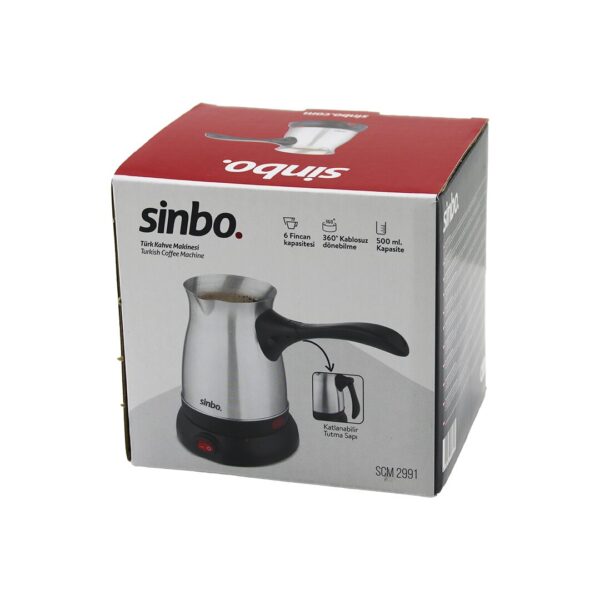 Çelik Elektrikli Cezve Türk Kahve Makinesi - 6fincan - 500 ml 360 Derece Kablosuz Kullanım Katlanır Kulp 600 W Scm-2991
