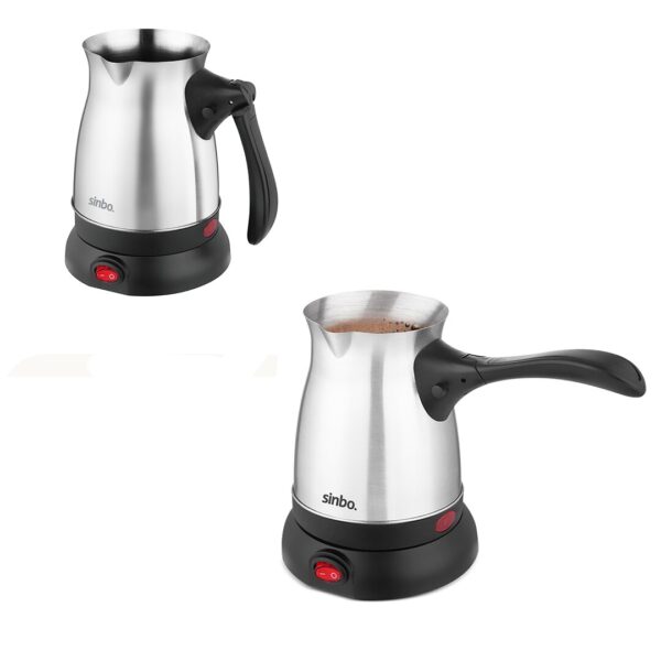 Çelik Elektrikli Cezve Türk Kahve Makinesi - 6fincan - 500 ml 360 Derece Kablosuz Kullanım 600 W Scm-2992