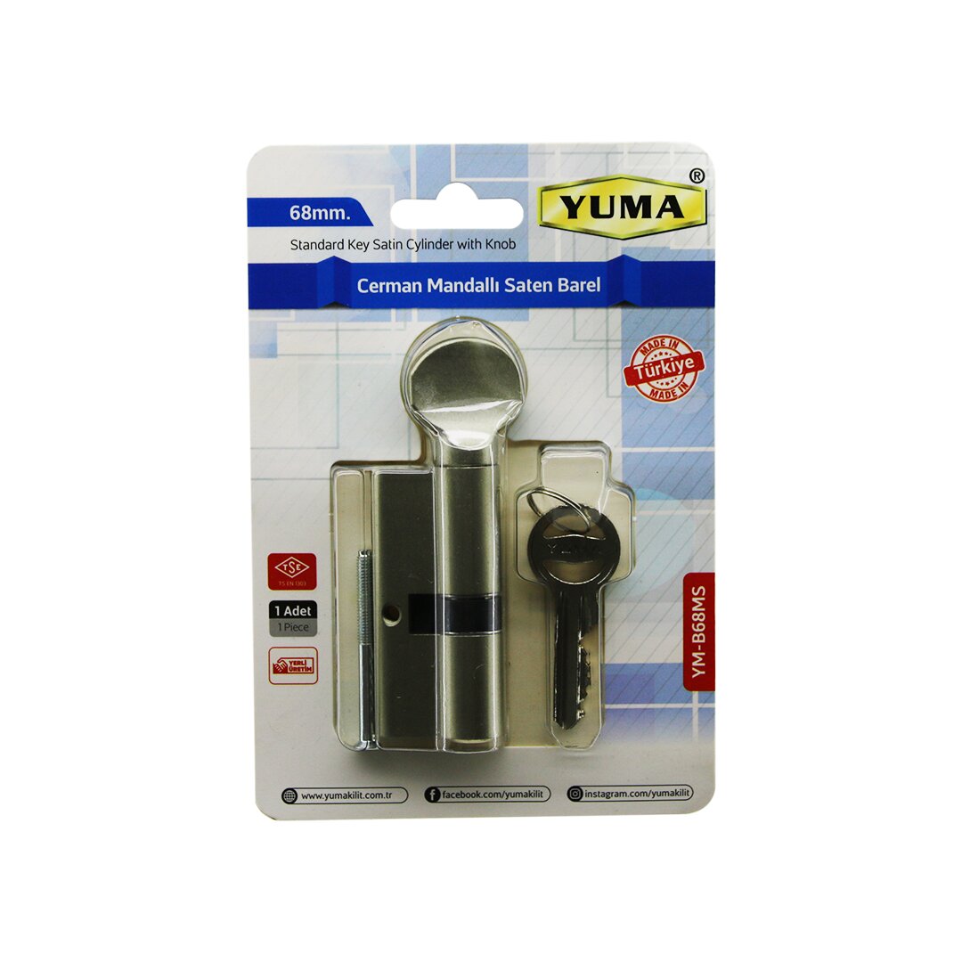 Cerman Mandallı Saten Barel Kilit 68 mm Ym-B68ms