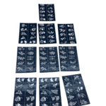 Çiçekli 10x14cm Tüp Kına Desen Çıkartma Şablonu 12 Parça
