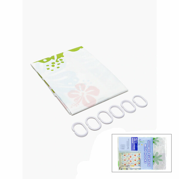 Çif Kanat PVC Banyo Perdesi 2 Parça X 90x180cm - 12 Halkalı