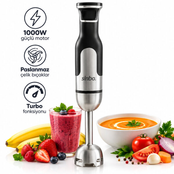 Çubuk El Blender Çelik Uçlu DC Motor - 1000 W Shb-7512