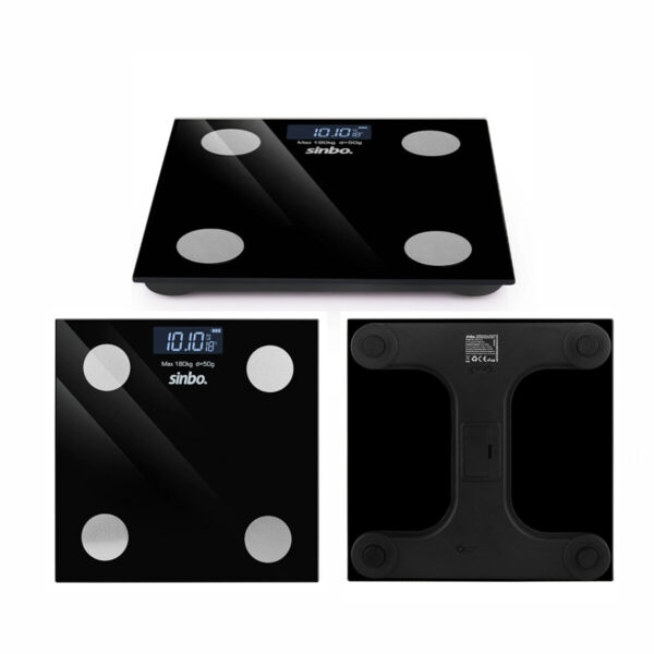 Dijital - Pilli Cam Banyo Baskülü LCD Ekran - Sıcaklık Göstergeli 180 kg/50 gr 28x28cm Sbs-4466