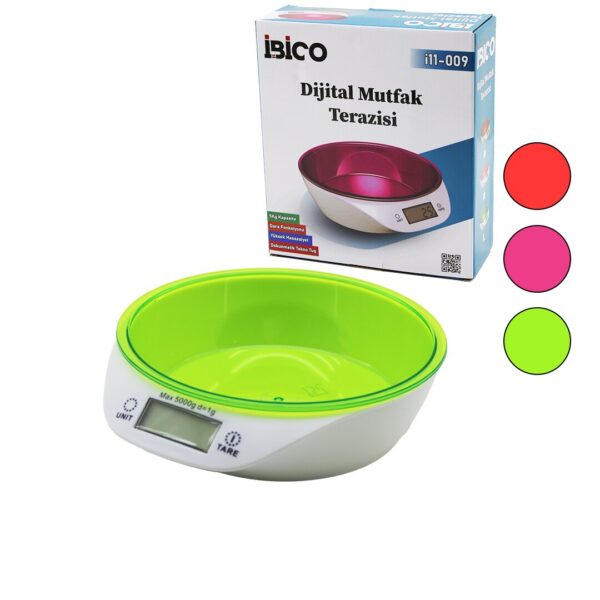 Dijital - Pilli Mutfak Terazi Tartı Kaseli - 5 kg/1 gr