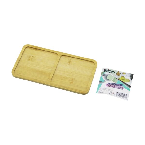 Dikdörtgen 2 Bölmeli Ahşap Bambu Yağdanlık Altlık Mini Tepsi 12 X 23.4 X 0.8 cm