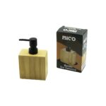 Dikdörtgen Ahşap Bambu Sıvı Sabunluk Siyah Plastik Pompa 5.8 X 9.9 cm - Y: 10 cm