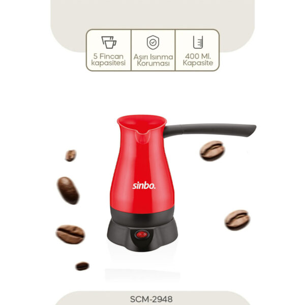 Elektrikli Cezve Pls. Türk Kahve Makine Çelik Gizli Rezistans 700 W 5 Fincan - 400 ml Scm-2948
