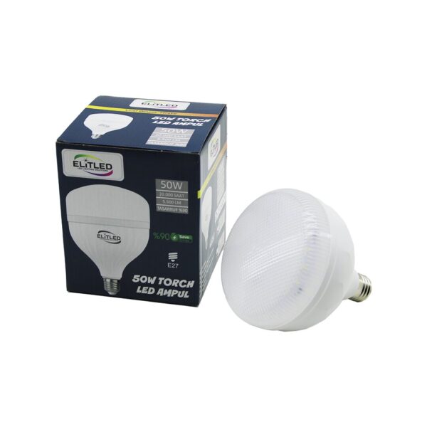 Elitled El-02 12/50 50 W Torch LED Bulb Ampul Beyaz - 6400k E27 5500 Lümen 20.000 Saat Ömür