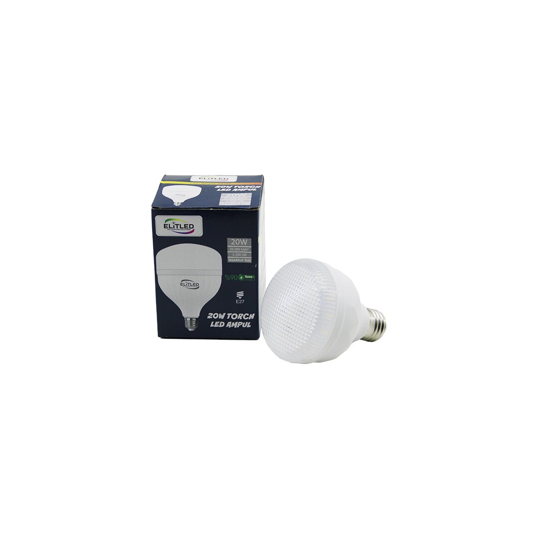 Elitled El-08-Y2 20 W Torch LED Bulb Ampul Beyaz - 6400k E27 2200 Lümen 20.000 Saat Ömür