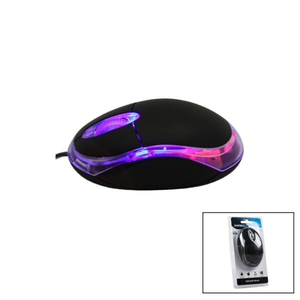 Everest Km-6809 Kablolu USB - Işıklı Siyah Optik Mouse 1200 Dpı Vakumlu Ambalaj 110 cm Kablo