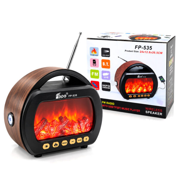 Fener - Şömineli Radyo - Retro Am - Fm - Sw USB - Type-C Sarjlı BT - Tf - USB Speaker Fp-536 Pl-4728